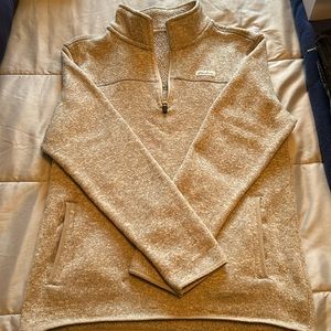 Men’s Eddie Bauer Tan Fleece-lined 1/4 zip Sweater